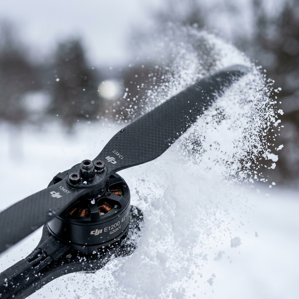 Propeller Deflecting Snowflakes